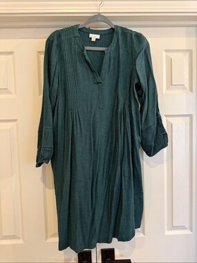 J Jill, Henley dress. Teal green. Size small. Worn once!
